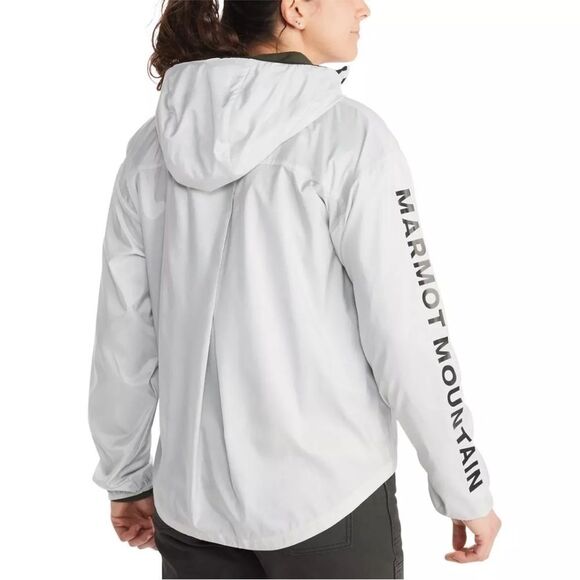 MARMOT Women Gray Zippered Pocketed
Lightweight jacket Logo Graphic Wind Breaker - Picture 2 of 11